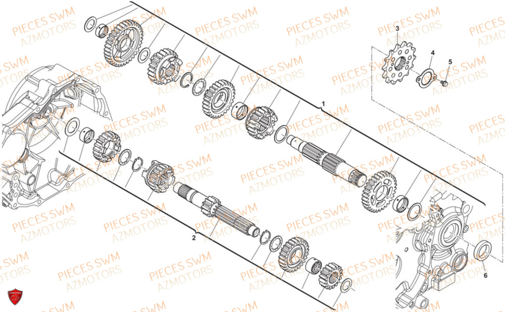 Transmission AZMOTORS Pieces SWM Origine SIX6 500 EURO 5 2023