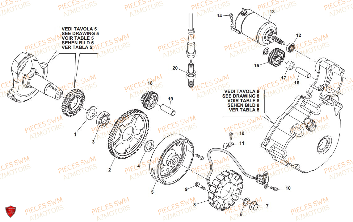 Allumage AZMOTORS Pieces SWM Origine SIX DAYS 440 2018