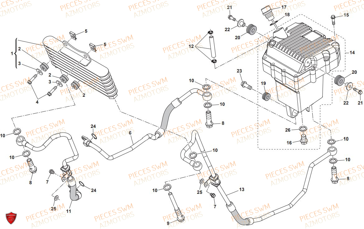 Refroidissement AZMOTORS Pieces SWM Origine SIX DAYS 440 2018