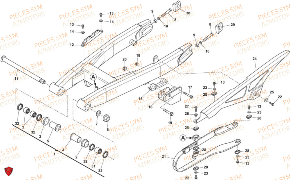 Bras Oscillant SWM Pieces SWM Origine SM 125 R EURO 5 (2023/2024)
