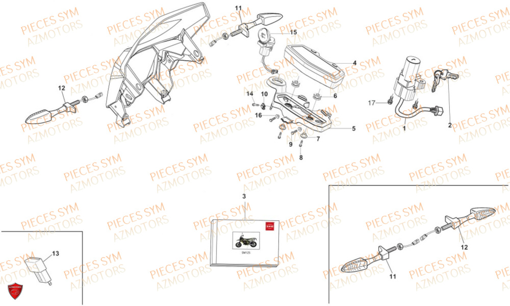 Compteur SWM Pieces SWM Origine SM 125 R EURO 5 (2023/2024)
