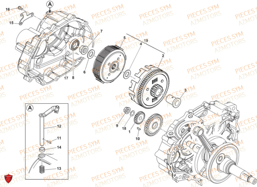 Embrayage SWM Pieces SWM Origine SM 125 R EURO 5 (2023/2024)
