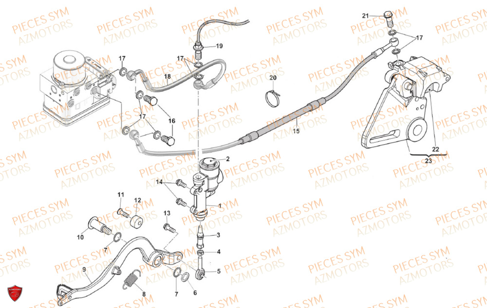 Frein Arriere SWM Pieces SWM Origine SM 125 R EURO 5 (2023/2024)
