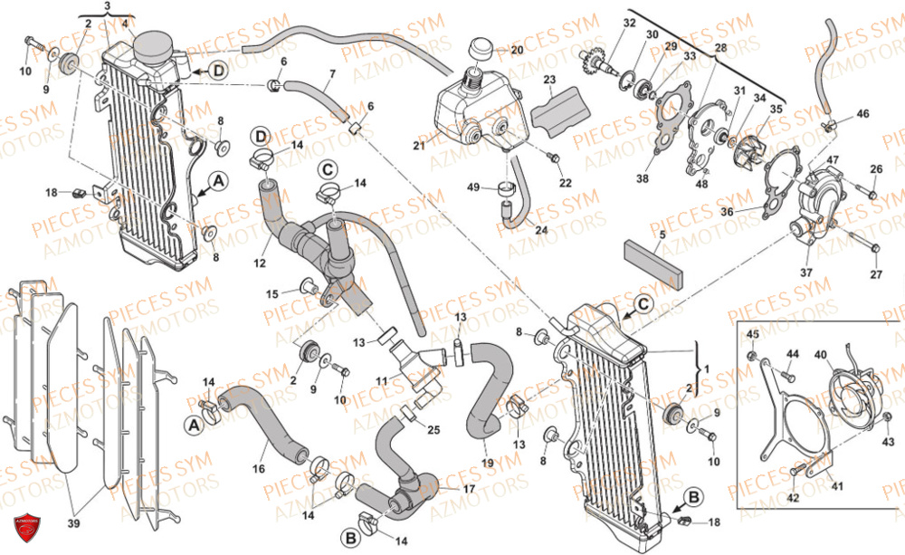 Refroidissement SWM Pieces SWM Origine SM 125 R EURO 5 (2023/2024)
