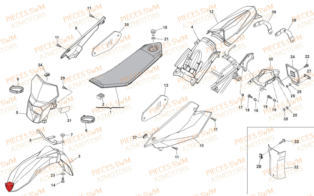 Carenages SWM Pieces SWM Origine SM 500R (2020)
