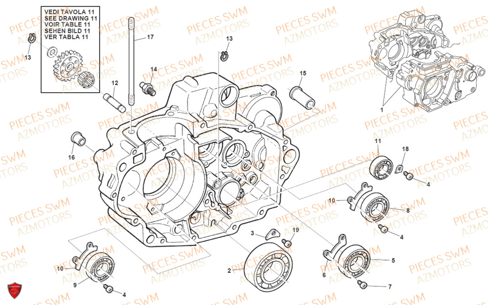 Carter Droit SWM Pieces SWM Origine SM 500R (2020)
