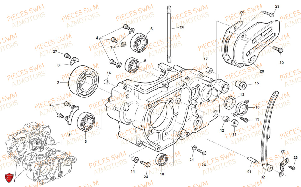 Carter Gauche SWM Pieces SWM Origine SM 500R (2020)
