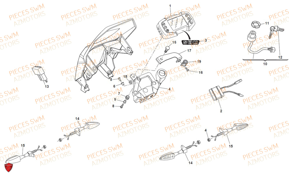 Compteur SWM Pieces SWM Origine SM 500R (2020)
