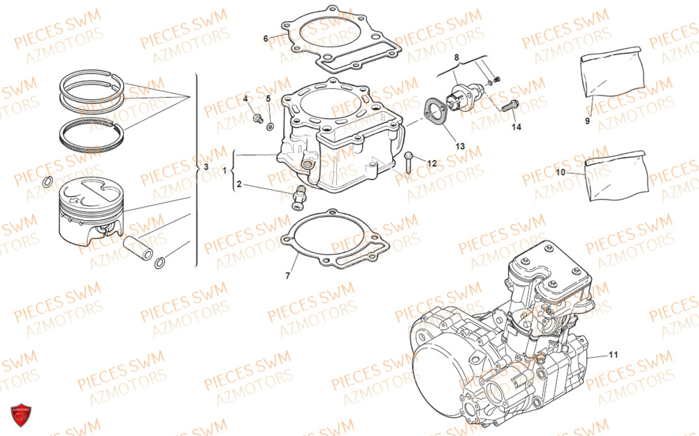 CYLINDRE pour SM-500R-2020