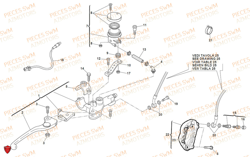 Frein Avant SWM Pieces SWM Origine SM 500R (2020)
