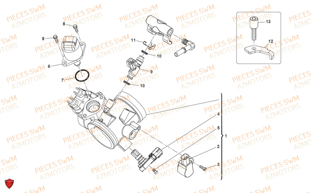 Injection SWM Pieces SWM Origine SM 500R (2020)
