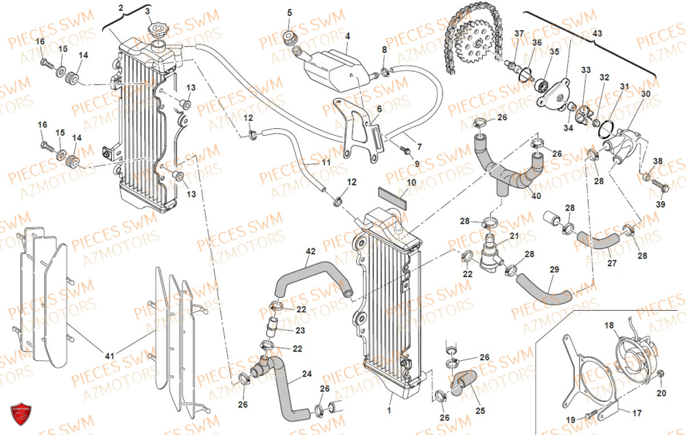 Refroidissement SWM Pieces SWM Origine SM 500R (2020)
