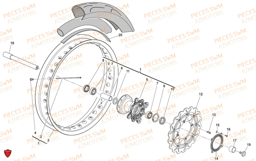 Roue Avant SWM Pieces SWM Origine SM 500R (2020)
