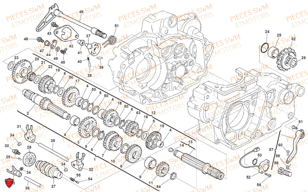 Transmission SWM Pieces SWM Origine SM 500R (2020)
