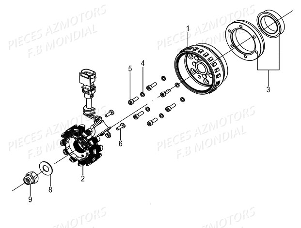 Allumage Stator Rotor FB MONDIAL Pieces SMX 125 ENDURO EU IV FB Mondial Origine
