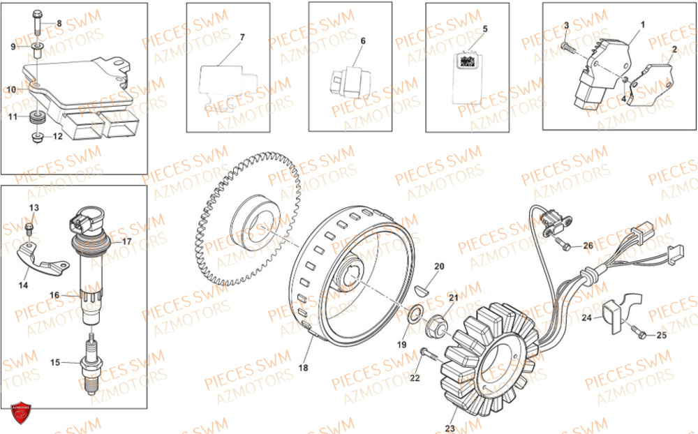 Allumage SWM Pieces SWM Origine SM 125 SUPERMOTARD EURO 5 (2021)
