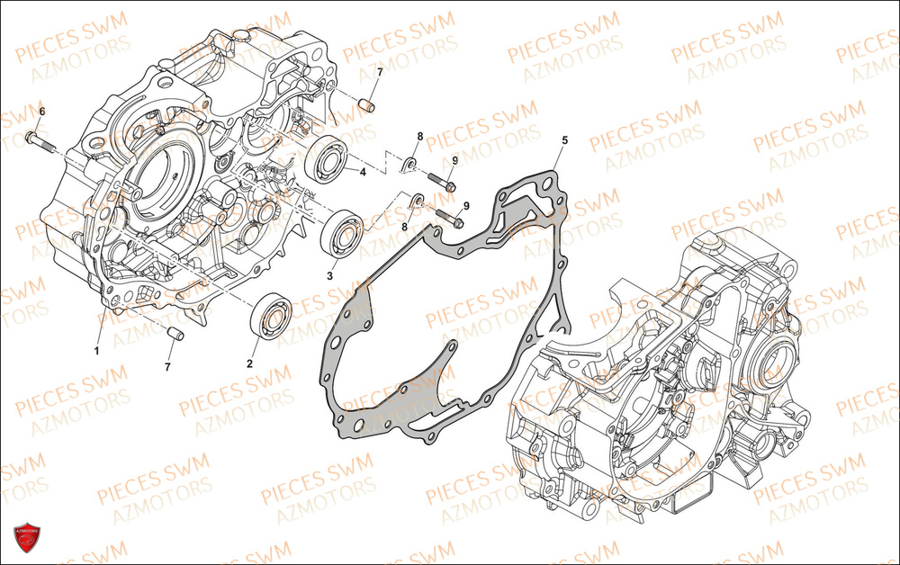 Carter Droit SWM Pieces SWM Origine SM 125 SUPERMOTARD EURO 5 (2021)
