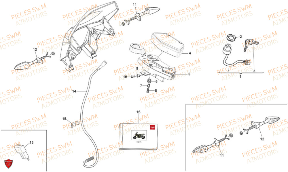 Compteur SWM Pieces SWM Origine SM 125 SUPERMOTARD EURO 5 (2021)
