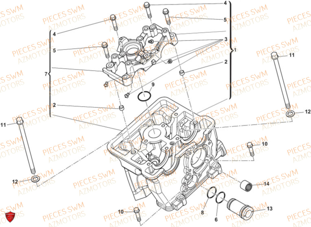 Culasse SWM Pieces SWM Origine SM 125 SUPERMOTARD EURO 5 (2021)
