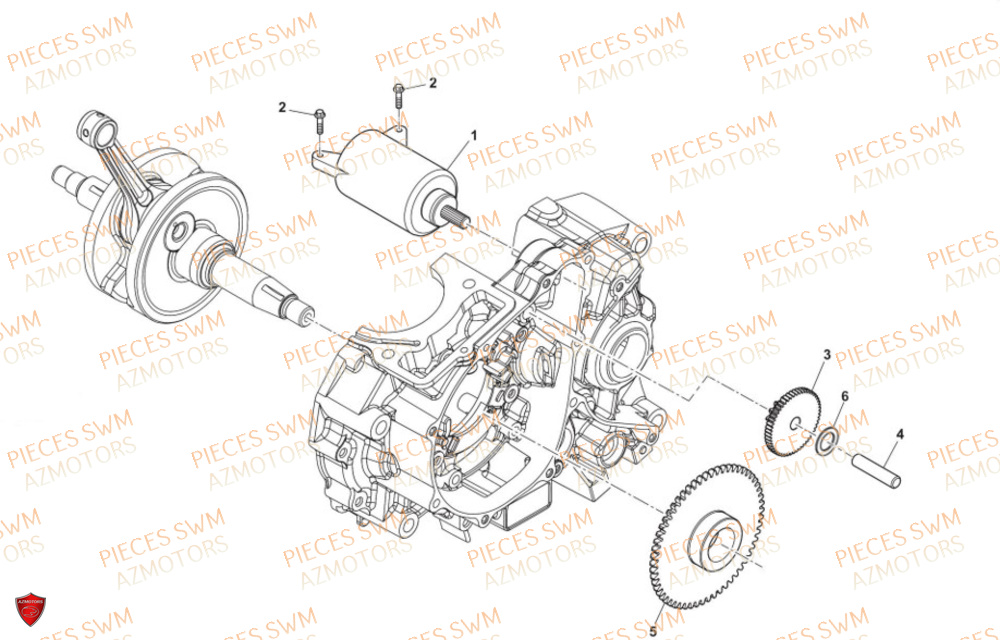 Demarreur SWM Pieces SWM Origine SM 125 SUPERMOTARD EURO 5 (2021)
