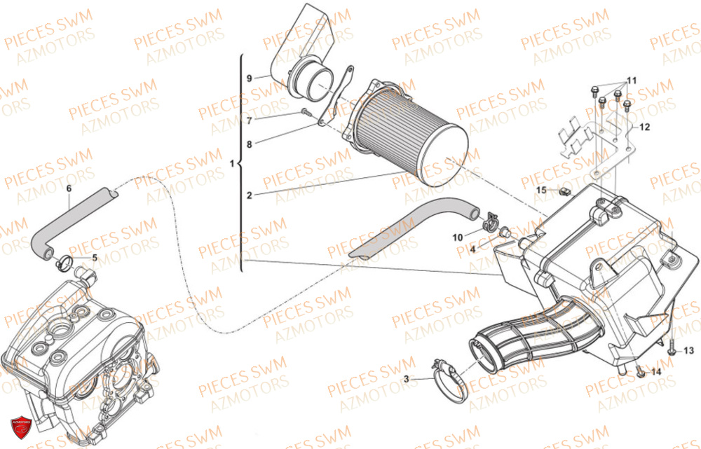 Filtre A Air SWM Pieces SWM Origine SM 125 SUPERMOTARD EURO 5 (2021)
