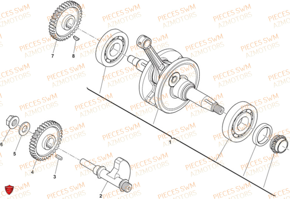 Vilebrequin SWM Pieces SWM Origine SM 125 SUPERMOTARD EURO 5 (2021)
