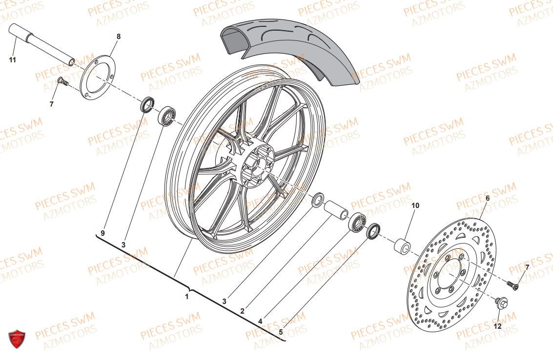 ROUE AVANT SWM SM 125 R 2020