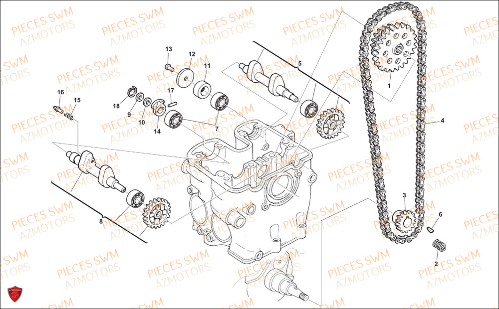 Arbre A Came SWM Pieces SWM Origine SM 500R (2022)
