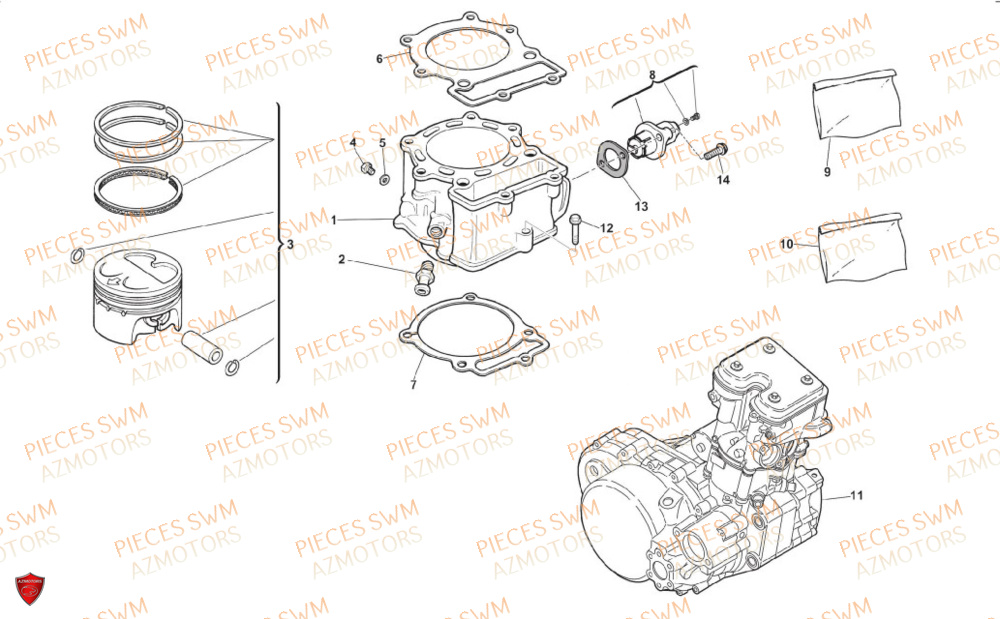 Cylindre SWM Pieces SWM Origine SM 500R (2022)
