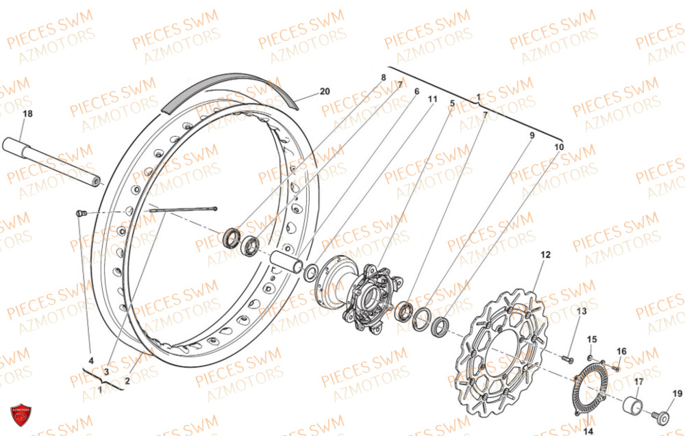 Roue Avant SWM Pieces SWM Origine SM 500R (2022)
