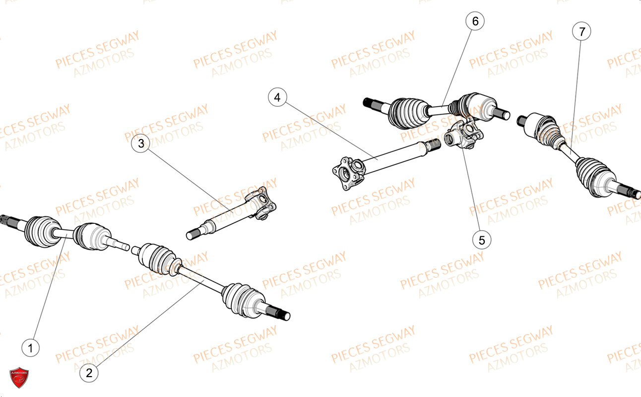 CARDANS (LONG) SEGWAY SNARLER AT6L DELUXE L