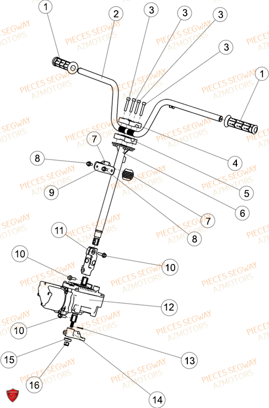 Guidon SEGWAY SNARLER AT6 L EPS LUXE BLACK SERIES