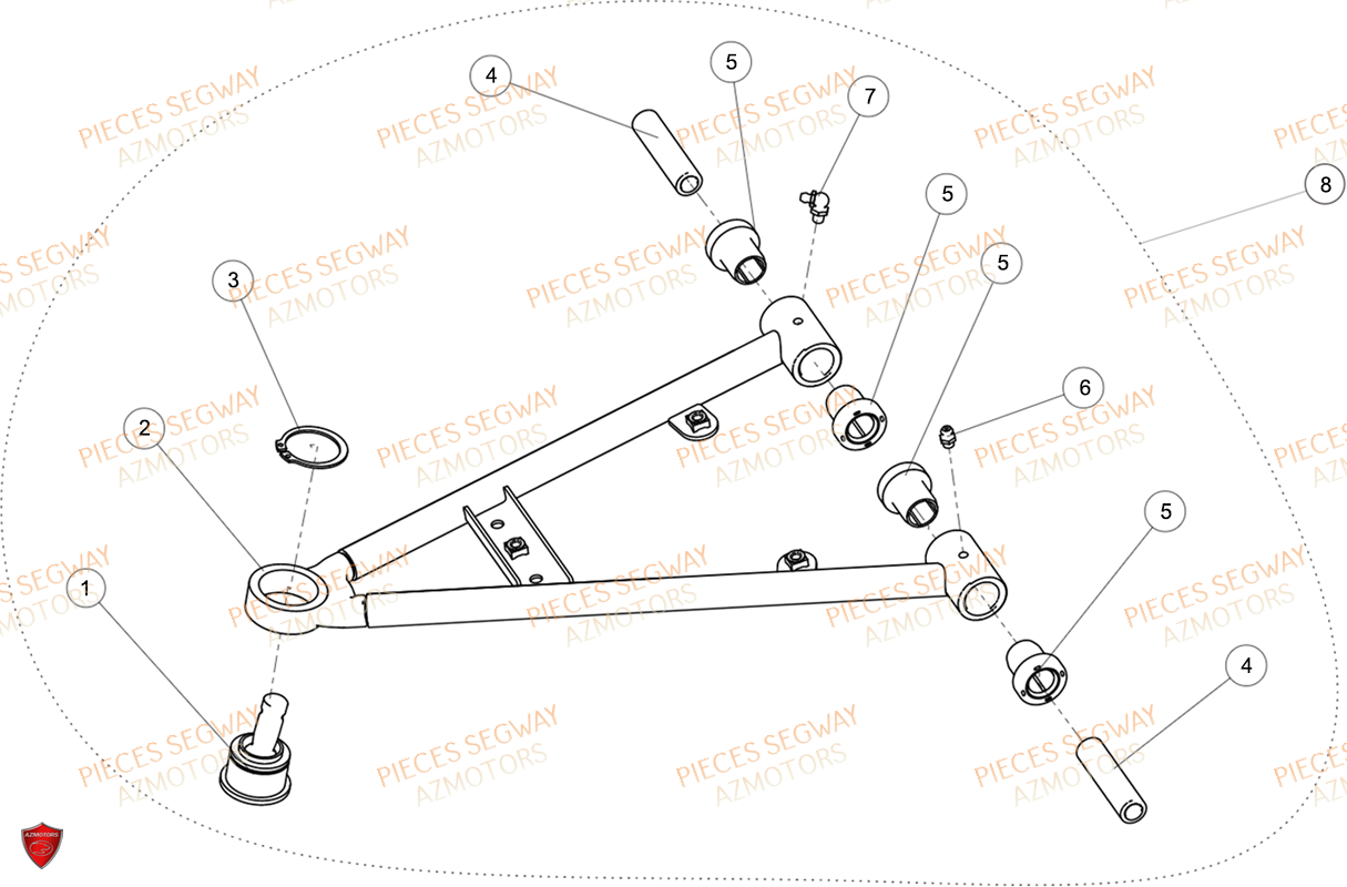 TRIANGLE AVANT INFERIEUR GAUCHE SEGWAY SNARLER AT6L DELUXE L