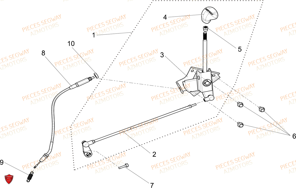 TRINGLERIE DE VITESSE SEGWAY SNARLER AT6L DELUXE L