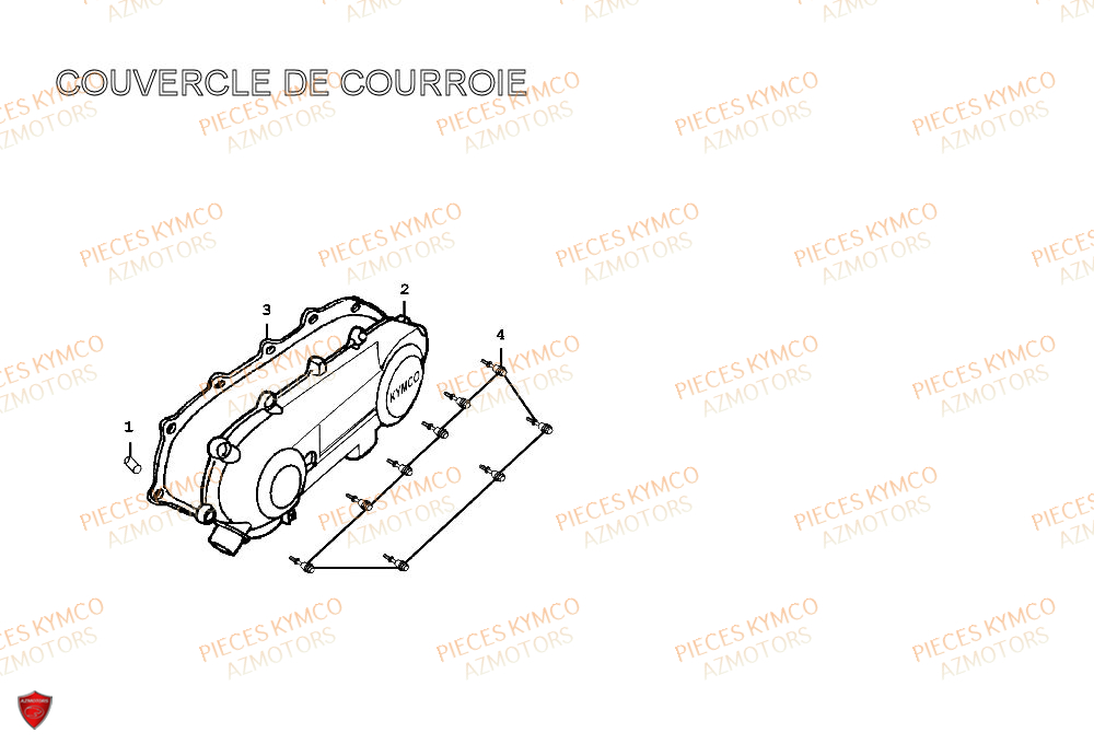 Couvercle Transmission KYMCO Pieces SPACER 50cc 2T EURO II CLASSIC (SH10AE)