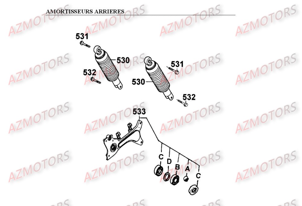 Amortisseurs Arriere KYMCO Pièces Scooter Kymco SPACER 125 12" 4T