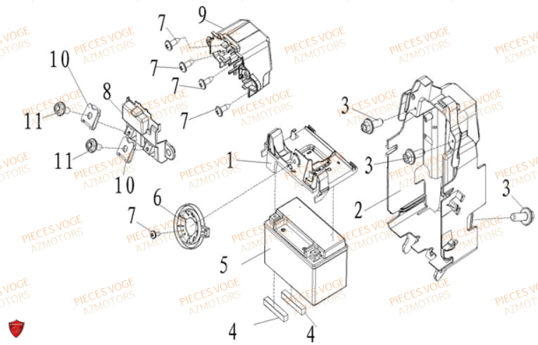 Batterie VOGE Pièces Voge SR 4 MAX EURO 5