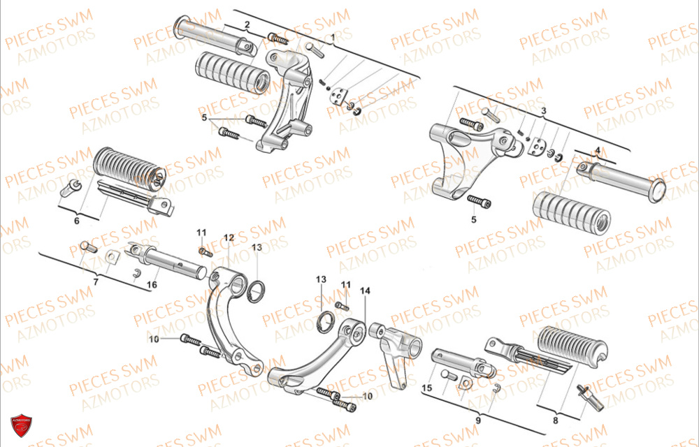 Cale Pied  Pieces SWM Origine STORMBREAKER V 1200 2024