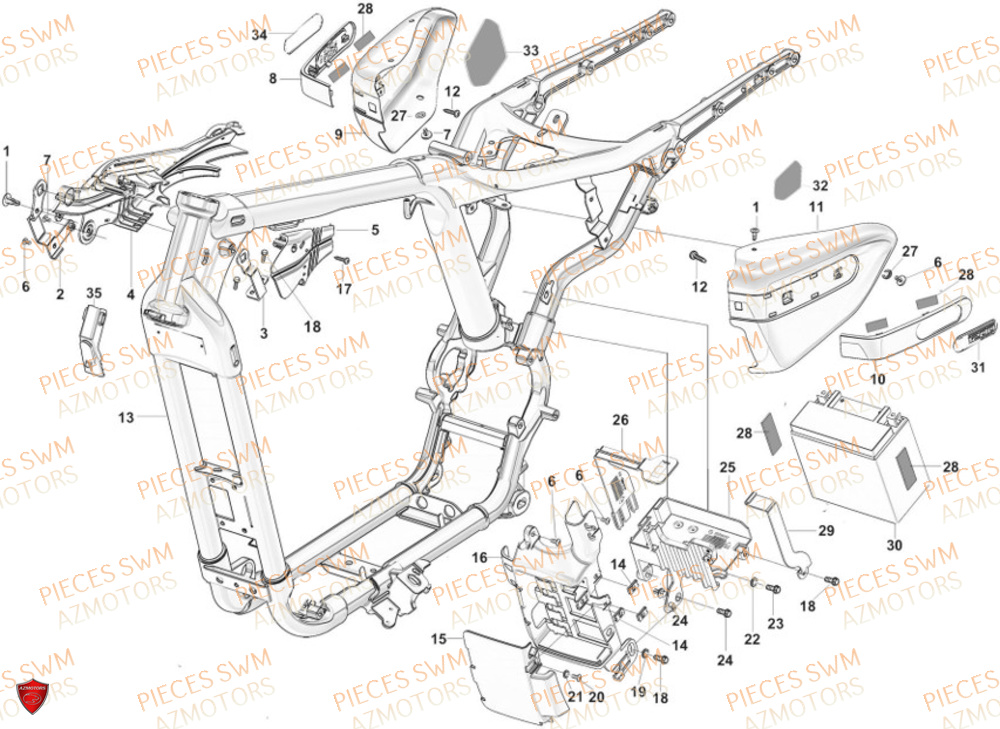 Chassis  Pieces SWM Origine STORMBREAKER V 1200 2024