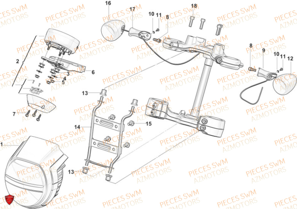 Compteur  Pieces SWM Origine STORMBREAKER V 1200 2024