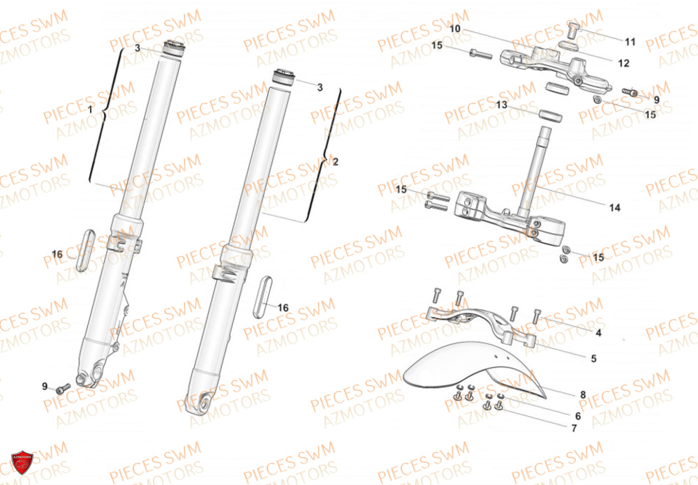 Fourche  Pieces SWM Origine STORMBREAKER V 1200 2024