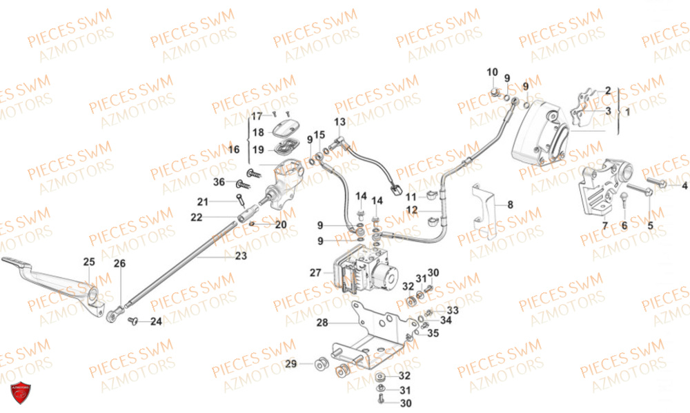 Frein Arriere  Pieces SWM Origine STORMBREAKER V 1200 2024