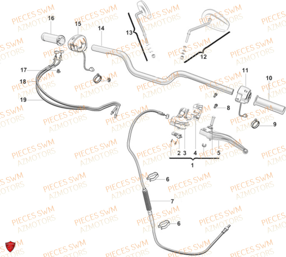 Guidon  Pieces SWM Origine STORMBREAKER V 1200 2024