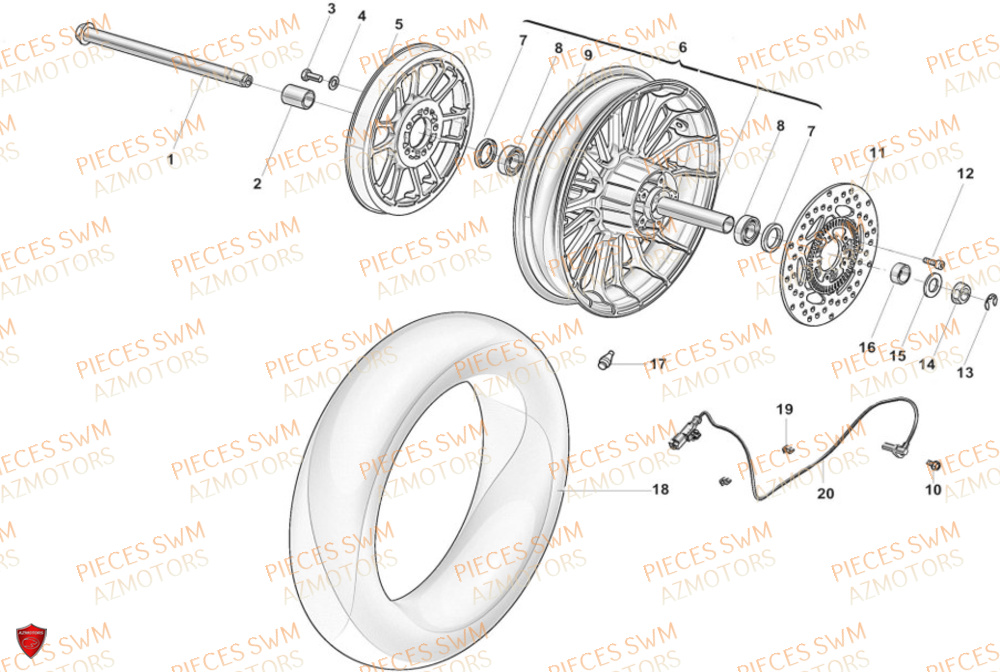 Roue Arriere  Pieces SWM Origine STORMBREAKER V 1200 2024