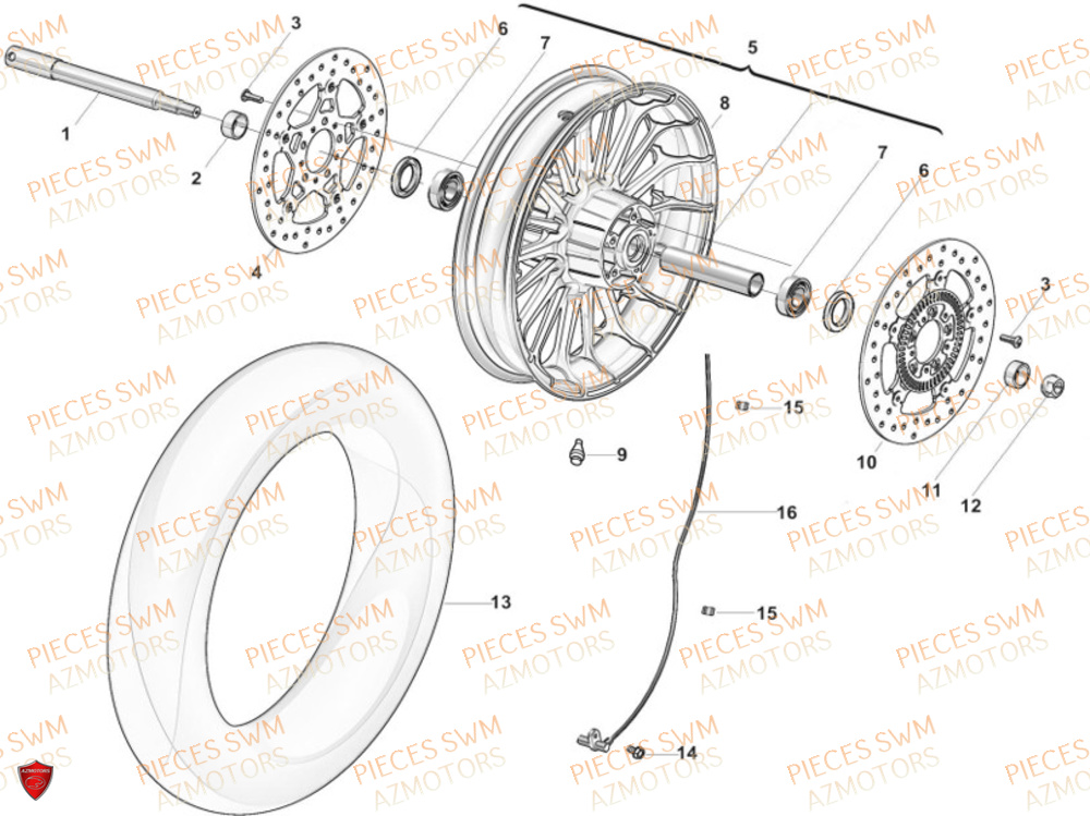 Roue Avant  Pieces SWM Origine STORMBREAKER V 1200 2024