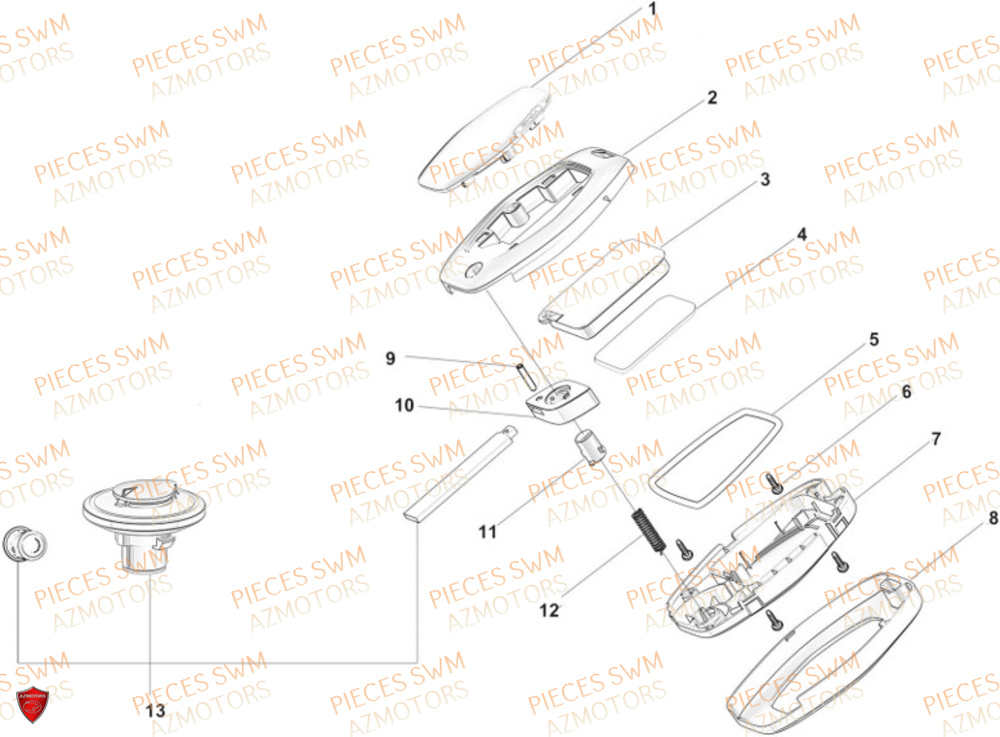 Serrure  Pieces SWM Origine STORMBREAKER V 1200 2024