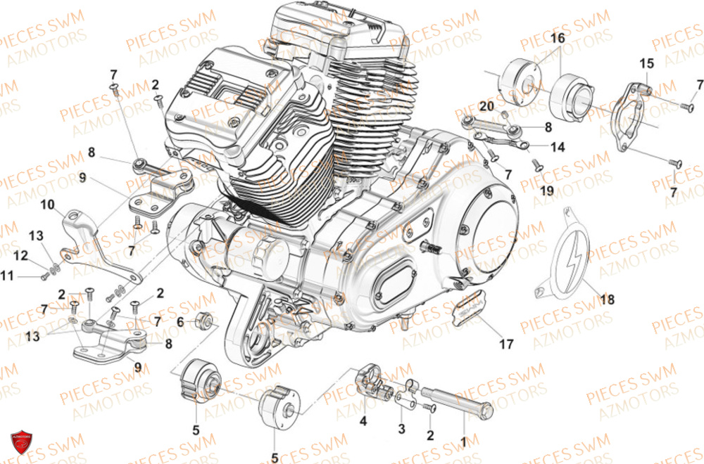 Support Moteur  Pieces SWM Origine STORMBREAKER V 1200 2024