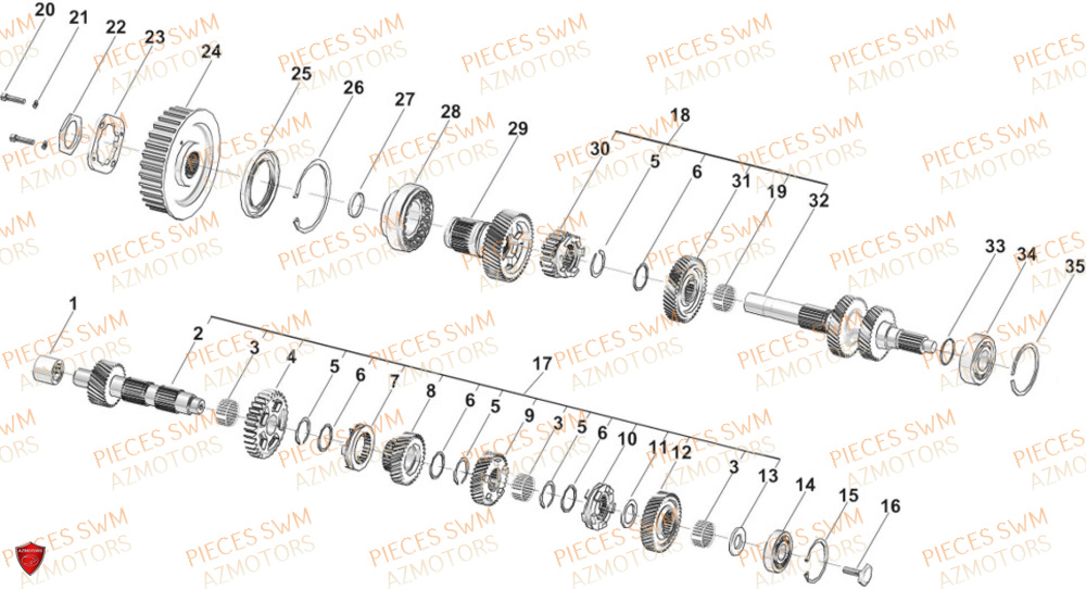 Transmission  Pieces SWM Origine STORMBREAKER V 1200 2024