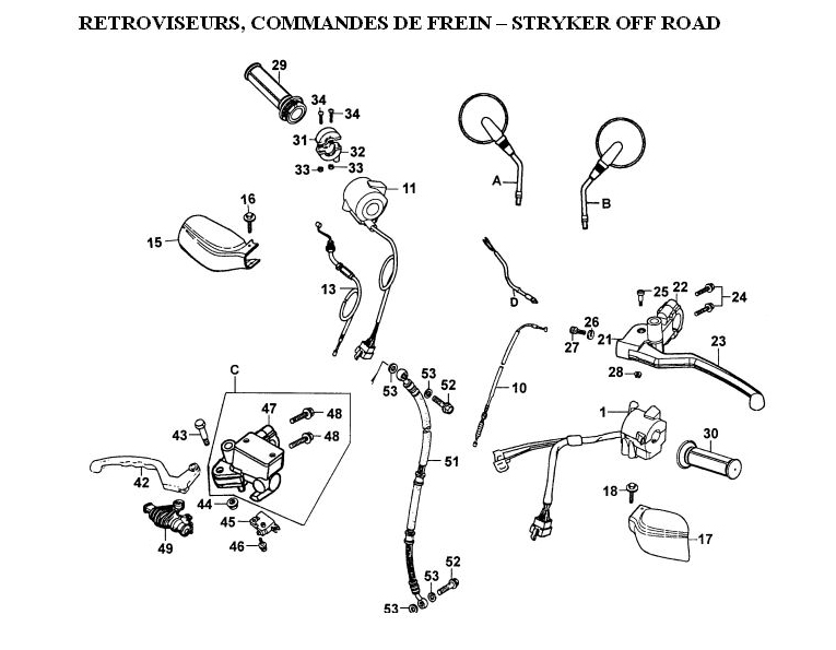 RETROVISEURS   COMMANDES DE FREIN   STRYKER OFF ROAD KYMCO STRYKER125