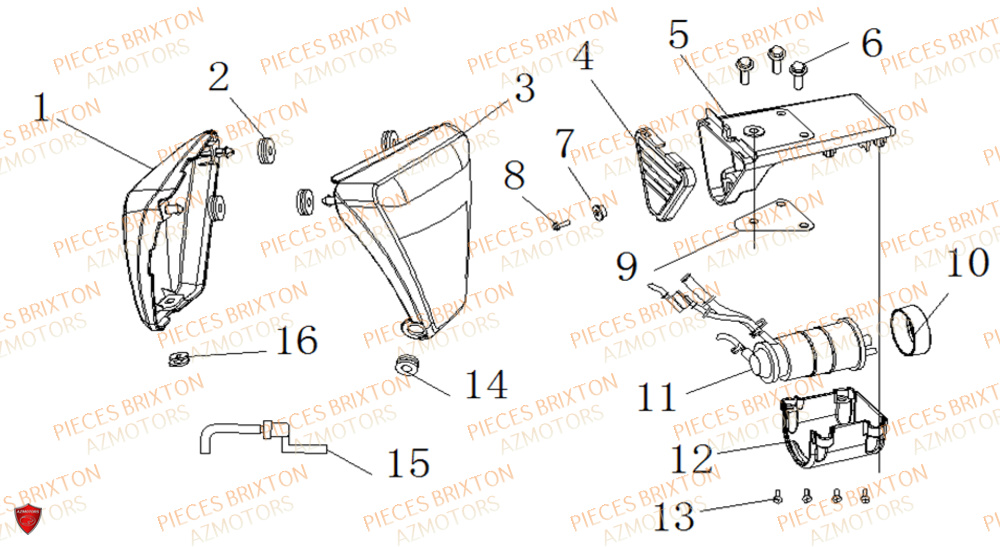 Couverture BRIXTON Pièces Brixton SUNRAY BX 125 R 